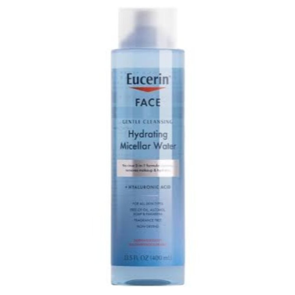 Eucerin Face Gentle Cleansing Hydrating Micellar Water, a 3-in-1 facial cleanser